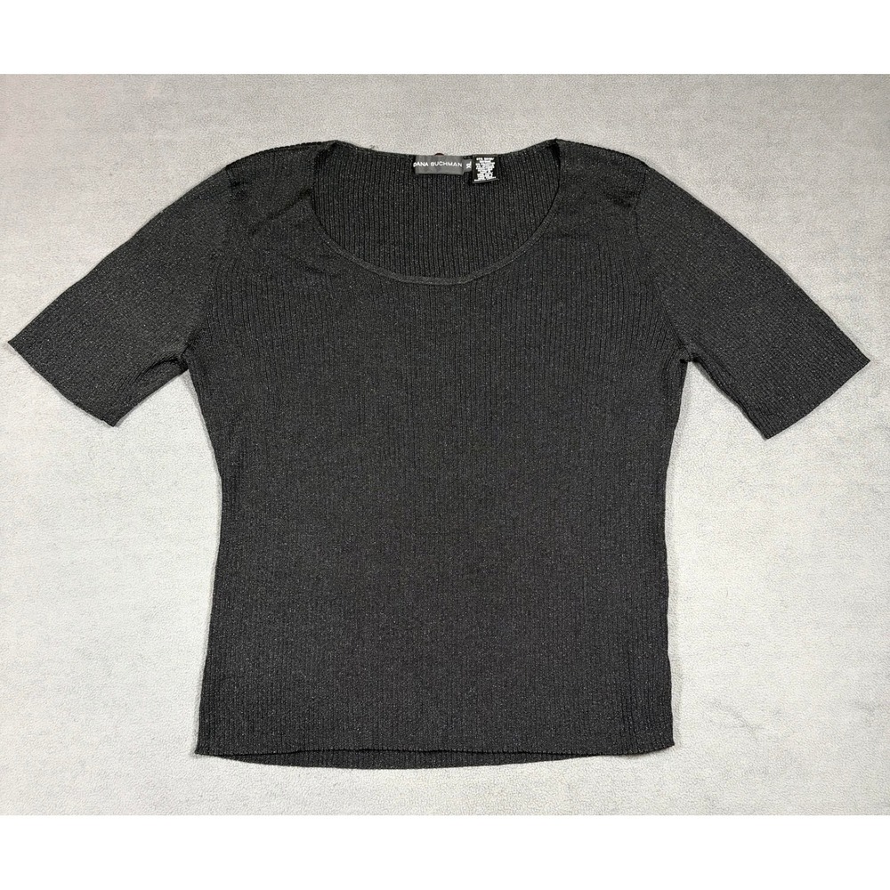 Dana Buchman Knit Top Womens XL Short Sleeve Scoop Neck